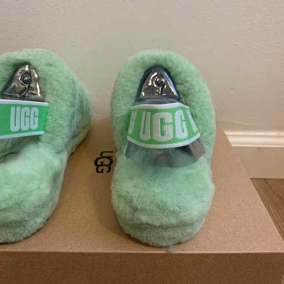 UGG Fluff Yeah Slide Apple Green Women’s Size 9 New With Box - Picture 7 of 8